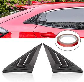 img 4 attached to WINKA Rear Side Window Louvers Sport Style Scoop Louvers Cover Blinds For Honda Civic Hatchback 2021 Type R Cool Exterior Decoration