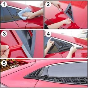 img 1 attached to WINKA Rear Side Window Louvers Sport Style Scoop Louvers Cover Blinds For Honda Civic Hatchback 2021 Type R Cool Exterior Decoration
