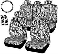 autofan zebra car seat covers for full set with 2 seat belt pads &amp logo