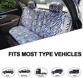 img 1 attached to AUTOFAN Zebra Car Seat Covers For Full Set With 2 Seat Belt Pads &Amp