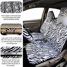 img 2 attached to AUTOFAN Zebra Car Seat Covers For Full Set With 2 Seat Belt Pads &Amp