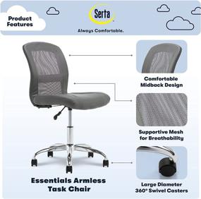 img 3 attached to 🪑 Serta Essentials Computer Chair - Productivity Gray Faux Leather and Mesh - Enhancing SEO