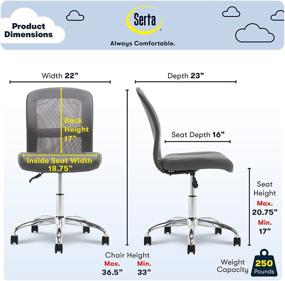 img 2 attached to 🪑 Serta Essentials Computer Chair - Productivity Gray Faux Leather and Mesh - Enhancing SEO