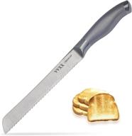 🍞 vvxx 8-inch serrated bread knife: german high carbon stainless steel, professional grade razor sharp wavy edge width bread cutter - ideal for homemade crusty bread, bagels, cake slicing logo