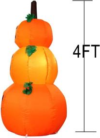 img 3 attached to 🎃 Halloween Inflatable Outdoor Decoration - 4 Foot LED Lights Pumpkin Stack with 3 Pumpkins, Orange