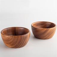 🥗 organic acacia wood salad bowls set логотип