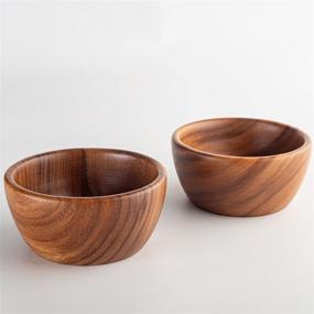 img 4 attached to 🥗 Organic Acacia Wood Salad Bowls Set