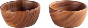 img 1 attached to 🥗 Organic Acacia Wood Salad Bowls Set