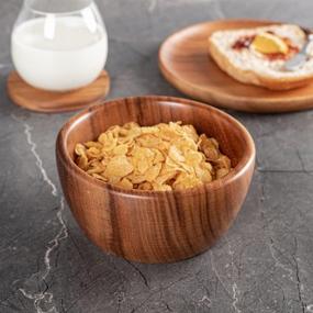 img 2 attached to 🥗 Organic Acacia Wood Salad Bowls Set