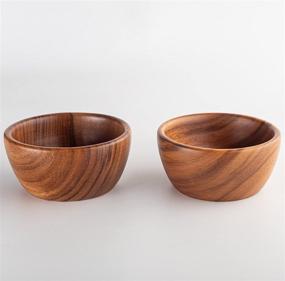 img 3 attached to 🥗 Organic Acacia Wood Salad Bowls Set