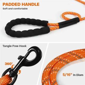 img 1 attached to 🐾 Taglory Reflective Dog Training Leash, 15/30/50/66 FT Long Rope Lead for Large Medium Small Dogs Walking, Camping or Backyard - Heavy Duty, Black/Orange