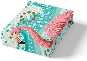 img 2 attached to Tropical Flamingo Pattern Bedding Set for Kids Boys Girls Adults - Feelyou Flamingo Duvet Cover Set with Turquoise Dot Stripes, Vintage Bedspread Pattern - 2Pcs Twin Size Bedclothes, Wild Animal Comforter Cover