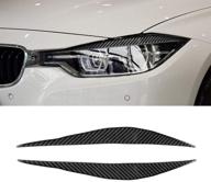 🚗 ramuel carbon fiber headlight eyelid cover decoration sticker 2pcs for bmw 3 4 series gt f30 f32 f34 2013-2017 (black) logo