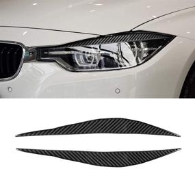 img 4 attached to 🚗 Ramuel Carbon Fiber Headlight Eyelid Cover Decoration Sticker 2PCS for BMW 3 4 Series GT F30 F32 F34 2013-2017 (Black)