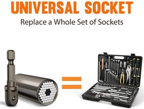 img 3 attached to 🔧 Universal Socket Tool Gift Set for Men - Super Grip Socket Set with Multi-Function Power Drill Adapter, Perfect Christmas Stocking Stuffer for Him, Ideal for Dad, Husband, Boyfriend, Her (Black1)