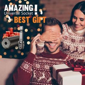 img 2 attached to 🔧 Universal Socket Tool Gift Set for Men - Super Grip Socket Set with Multi-Function Power Drill Adapter, Perfect Christmas Stocking Stuffer for Him, Ideal for Dad, Husband, Boyfriend, Her (Black1)