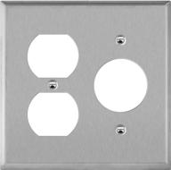 💡 enerlites 2-gang stainless steel metal wall plate - corrosion-resistant outlet cover for duplex or single receptacle, ul listed - silver finish logo