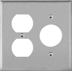 img 4 attached to 💡 ENERLITES 2-Gang Stainless Steel Metal Wall Plate - Corrosion-Resistant Outlet Cover for Duplex or Single Receptacle, UL Listed - Silver Finish