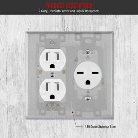 img 2 attached to 💡 ENERLITES 2-Gang Stainless Steel Metal Wall Plate - Corrosion-Resistant Outlet Cover for Duplex or Single Receptacle, UL Listed - Silver Finish