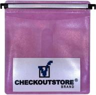 checkoutstore (100) cd double-sided refill plastic hanging sleeve (pink) logo