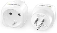 🌍 lencent 2-pack europe to us plug adapter - european to usa travel plug converter for american outlet logo