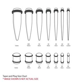 img 3 attached to 32-Piece Black and White Marble Ear Stretching Kit with Gauges - Plug and Taper Set: 14G (1.6mm) to 0G (8mm)