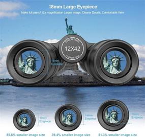 img 2 attached to High Power 12x42 HD Binoculars for Adults with Universal Phone Adapter - Lightweight Waterproof Binoculars for Bird Watching, Hunting, Outdoor Sports, and Travel - Super Bright, Large View