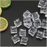 🍋 tegg 20pcs non-toxic clear crystal artificial ice cubes with 6pcs faux lemon slices for home decoration, wedding centerpiece, and vase fillers logo