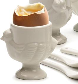 img 3 attached to 🥚 RSVP International Soft Boiled Egg Cup and Spoon Set - Porcelain Kitchen Accessories Collection