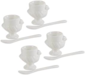 img 4 attached to 🥚 RSVP International Soft Boiled Egg Cup and Spoon Set - Porcelain Kitchen Accessories Collection