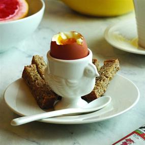 img 2 attached to 🥚 RSVP International Soft Boiled Egg Cup and Spoon Set - Porcelain Kitchen Accessories Collection