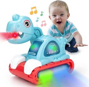 img 4 attached to UNIH Baby Toys: Musical Dinosaur Car - Developmental Toys for 1 Year Old Boy Girl - Sounds, Lights - 6 to 12-18 Months