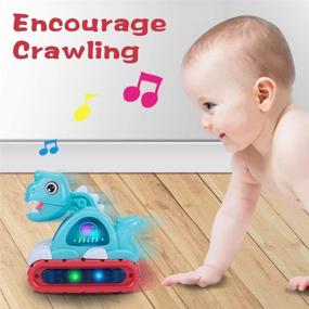 img 2 attached to UNIH Baby Toys: Musical Dinosaur Car - Developmental Toys for 1 Year Old Boy Girl - Sounds, Lights - 6 to 12-18 Months