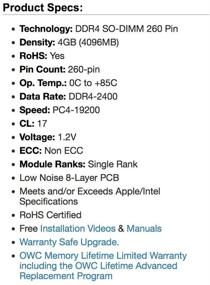 img 2 attached to OWC 2400MHZ SO DIMM PC4 19200 OWC2400DDR4S4GB