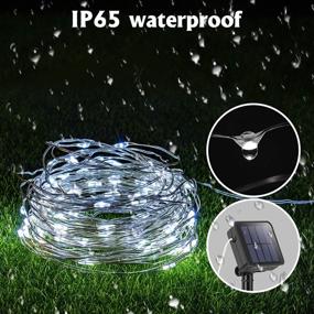 img 1 attached to 🌞 Solar Fairy Lights 2 Pack: 32.8ft 100 LED White String Lights - Ideal for Indoor/Outdoor Christmas Decoration, Waterproof & Twinkle Solar Twinkle Light for Garden Party Lawn - 8 Modes for Versatile Use