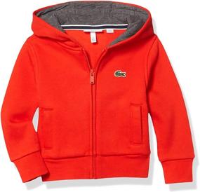 img 2 attached to Lacoste Hooded Fleece Sweatshirt Silver Boys' Clothing at Fashion Hoodies & Sweatshirts