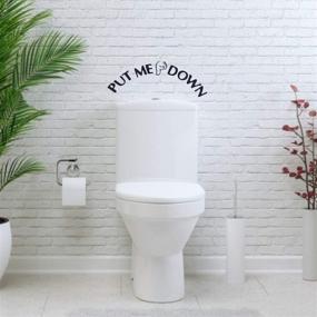 img 1 attached to AUEAR Funny Bathroom Toilet Seat Sticker Decal Kit - Hilarious Reminder Decoration for DIY - 4 Pack