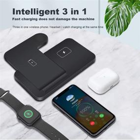 img 1 attached to FDGAO 3-in-1 Wireless Charger Station: 15W Fast Charging for iPhone, Apple Watch, and Airpods Pro