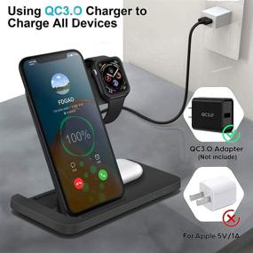 img 2 attached to FDGAO 3-in-1 Wireless Charger Station: 15W Fast Charging for iPhone, Apple Watch, and Airpods Pro