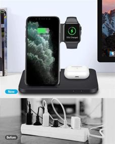 img 3 attached to FDGAO 3-in-1 Wireless Charger Station: 15W Fast Charging for iPhone, Apple Watch, and Airpods Pro
