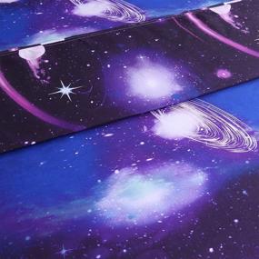 img 1 attached to 🌌 3D Blue Galaxy Bedding Collections - YOUSA Moon and Stars Print Bed Sheet Set for Twin Size Bed (01)