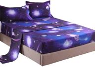 🌌 3d blue galaxy bedding collections - yousa moon and stars print bed sheet set for twin size bed (01) logo