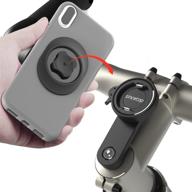 universal bike phone mount with ultra lock - cell phone holder for mountain bike, road bicycle stem - quick mount for iphone 13 pro max, samsung, and more logo