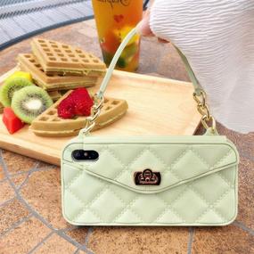 img 1 attached to 👜 UnnFiko Wallet Case for iPhone 6 / iPhone 6s - Elegant Luxury Bag Design, Silicone Purse Flip Card Pouch, Handbag Case with Long Shoulder Strap (Green, iPhone 6 / 6s)