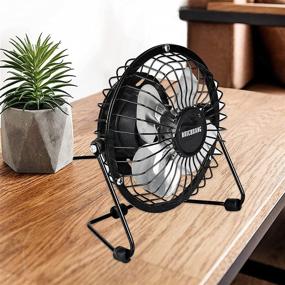 img 2 attached to 💨 RUICHUANG Desk Fan: Small, Quiet USB-Powered Mini Fan for Office, Home & Travel - 5 Inch Metal Design with Long 70cm USB Cable