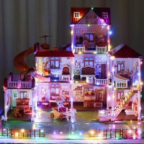 img 3 attached to 🏠 CUTE STONE Dollhouse Colorful Dreamhouse: A Fantastic World for Dolls & Fun Accessories