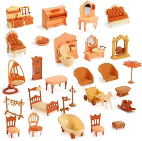img 1 attached to 🏠 CUTE STONE Dollhouse Colorful Dreamhouse: A Fantastic World for Dolls & Fun Accessories