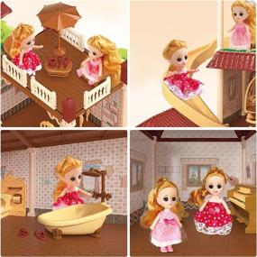 img 2 attached to 🏠 CUTE STONE Dollhouse Colorful Dreamhouse: A Fantastic World for Dolls & Fun Accessories