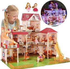 img 4 attached to 🏠 CUTE STONE Dollhouse Colorful Dreamhouse: A Fantastic World for Dolls & Fun Accessories