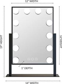 img 3 attached to Impressions Hollywood Tri Tone XL Makeup Mirror: Enhance Your Vanity Experience with 12 LED Bulbs and 360 Degree Swivel in White